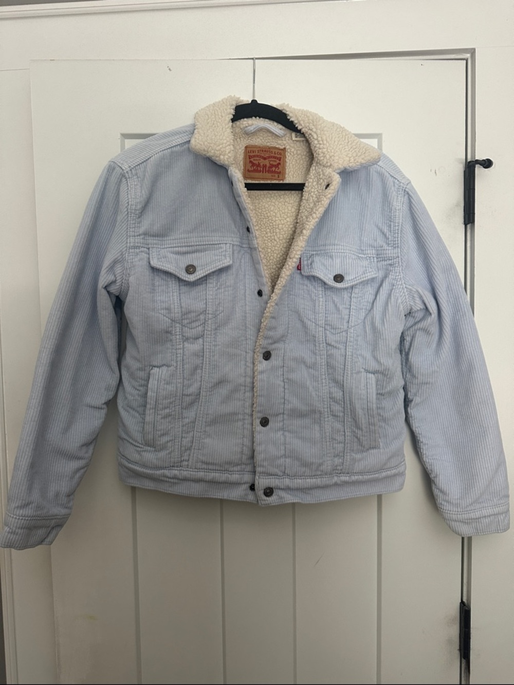 Levi's Light Blue Corduroy Sherpa Trucker Jacket